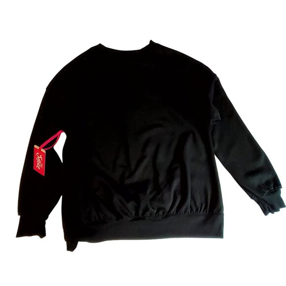 Justice Girls Black "Finding My Peace" Graphic  crewneck sweatshirtTop XL 16/18 - Picture 2 of 9